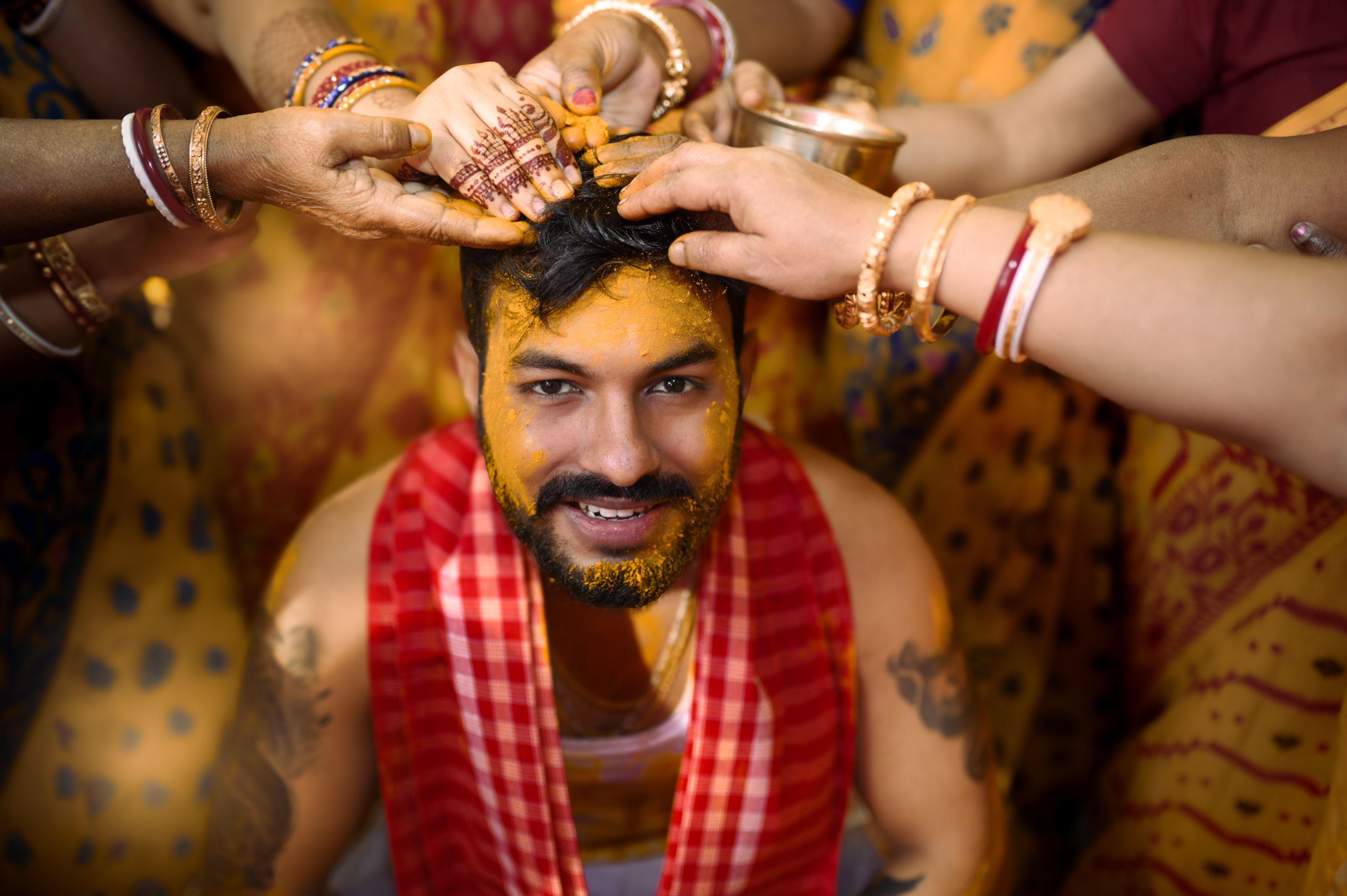 Haldi ceremony close up